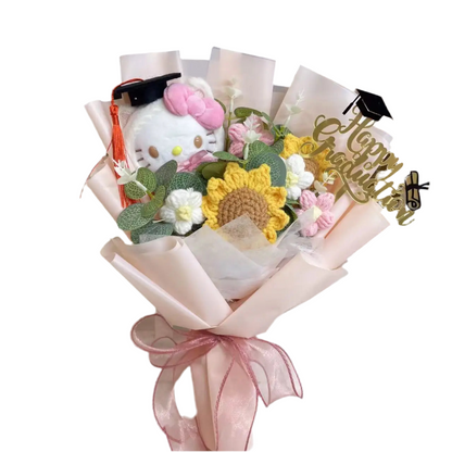 Plush Miss Kitty Stuffed Gift Flower Bouquet