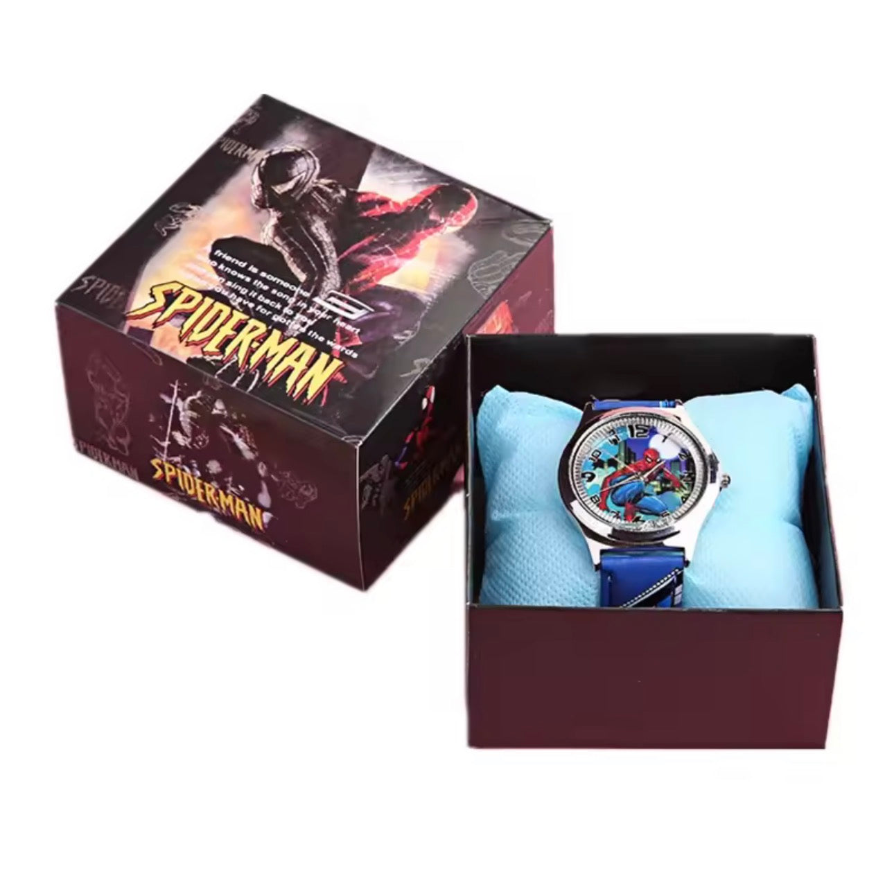 Children’s Character Watch & Gift Box Set – Disney, Marvel, Hello Kitty, LOL Surprise | Assorted Styles | Ages 3+ Multi Spiderman