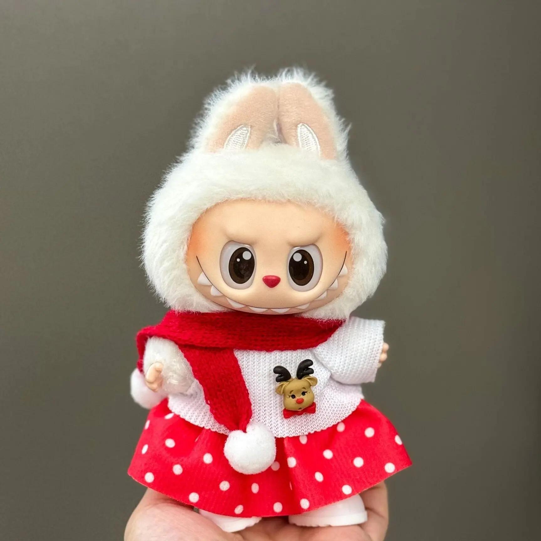 Labubu Accessories Clothes Suitable For V1 V2 V3 Labubu Christmas Deer Set Labubu Red Clothing Christmas Fashion Gift