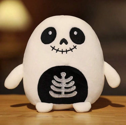 Funny Halloween Plush Dolls – Pumpkin, Zombie, Ghost & Mummy | 20cm Spooky-Cute Throw Pillow & Party Decor 20cm Skeleton