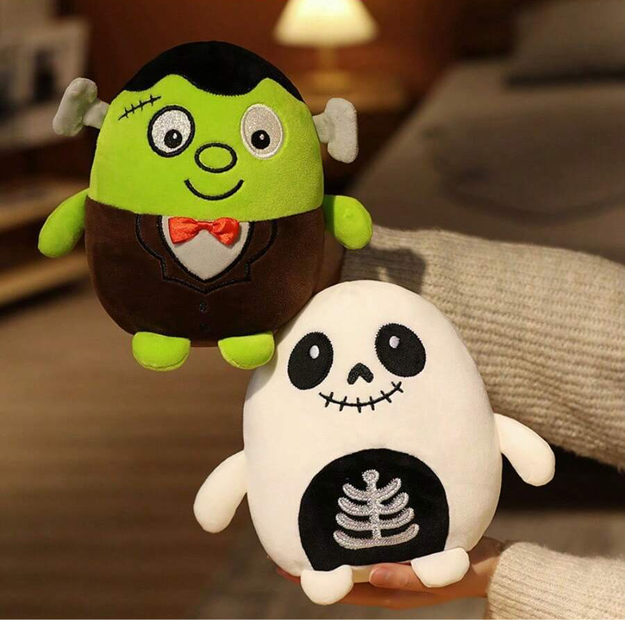 Funny Halloween Plush Dolls – Pumpkin, Zombie, Ghost & Mummy | 20cm Spooky-Cute Throw Pillow & Party Decor