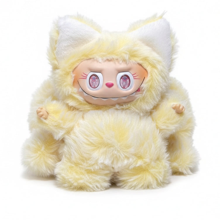 Rare Labubu Nine‑Tailed Fox Plush Doll | Mystical Soft Toy • Collector’s Plush Figure Yellow