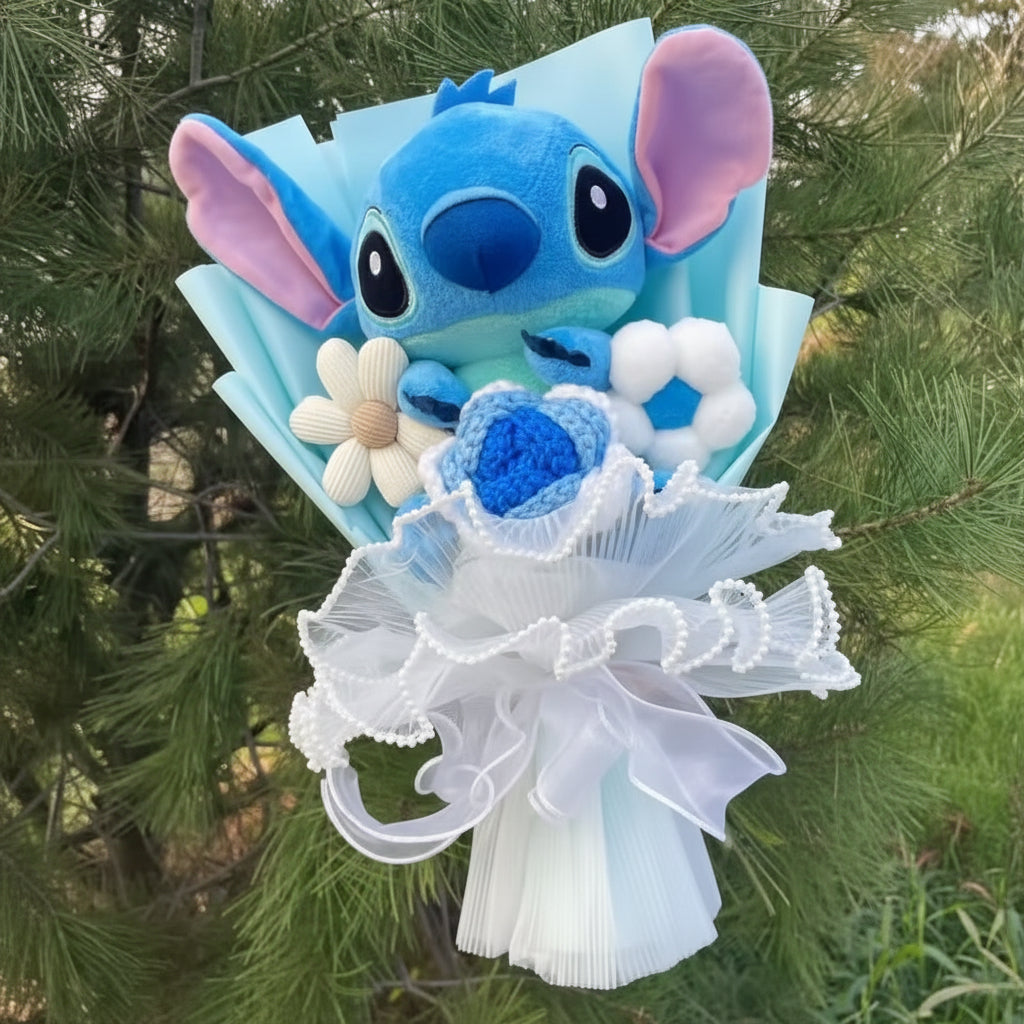 Plush Stitch Flower Bouquet | Cute Plush Gift Bouquet • Valentines Gift (35cm)