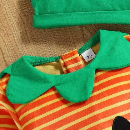 Baby Orange Halloween Bodysuit Socks & Hat Costume (Age Newborn - 24M)