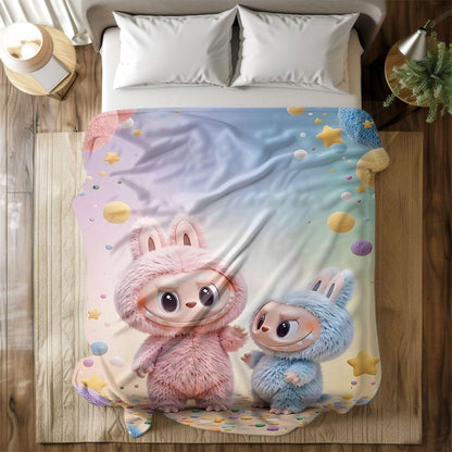 Labubu Flannel Blanket â€“ Cozy All-season Nap Throw | Soft Plushie Pairing