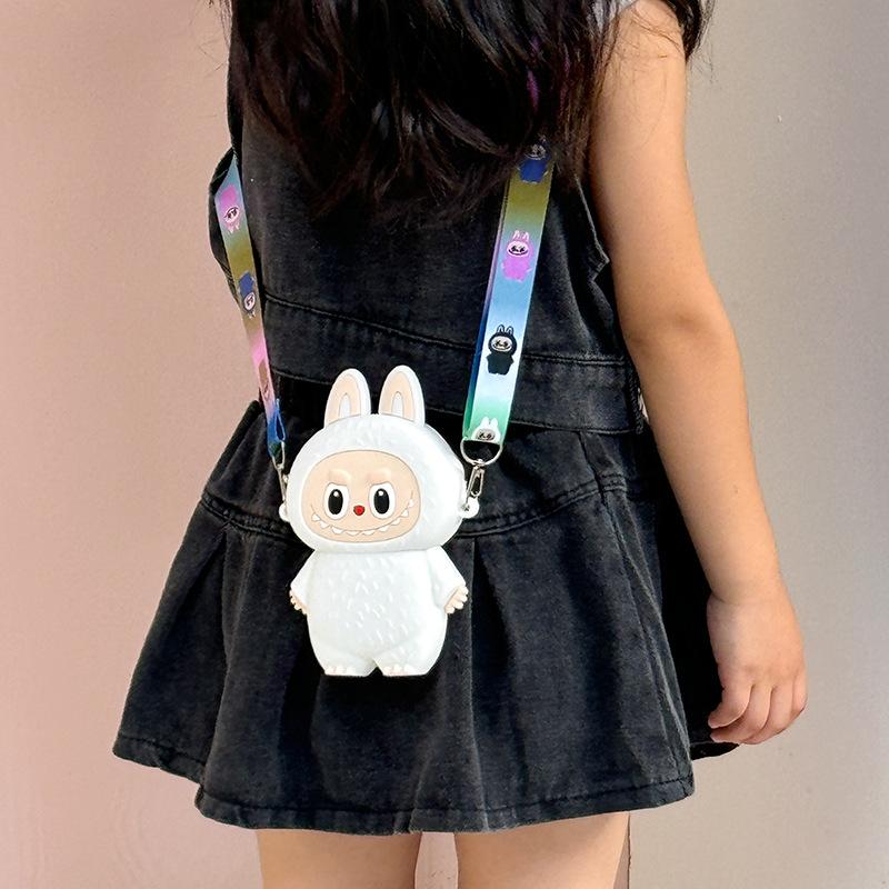 Labubu Macaron Mini Messenger Bag â€“ Soft Silicone Coin Purse