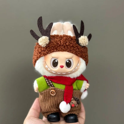 Labubu Accessories Clothes Suitable For V1 V2 V3 Labubu Christmas Deer Set Labubu Red Clothing Christmas Fashion Gift Red O