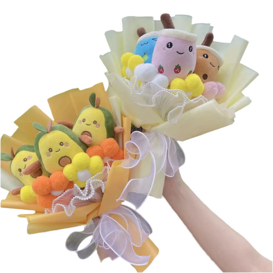 Plush Bubble Tea Avocado Flower Gift Bouquet
