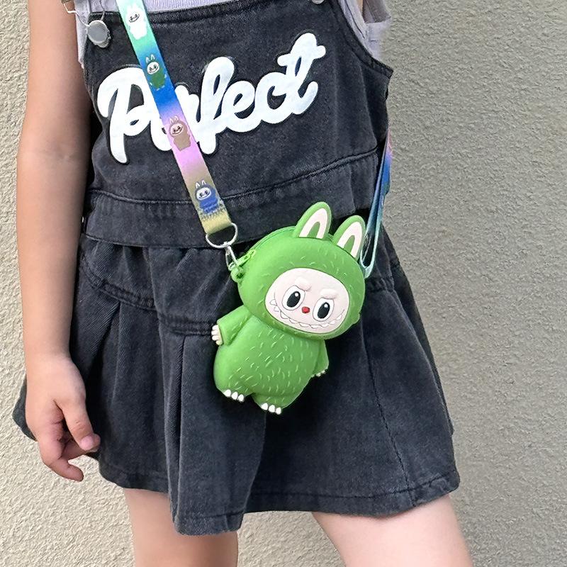 Labubu Macaron Mini Messenger Bag â€“ Soft Silicone Coin Purse
