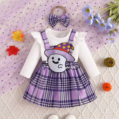 Baby Girls Ghost Halloween Bodysuit & Dress Costume (Age Newborn - 24M)