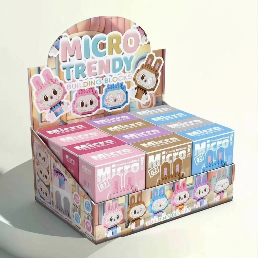 Labubu The Monsters Blind Box Mini Building Blocks â€“ DIY Puzzle Assembly Toy Multicolor Random 4 Pack