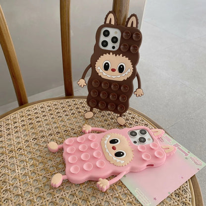 Labubu The Monsters – Phone Cover | Compatible with iPhone 13, 14, 15, 16 Max & Pro | Suction Cup Stress-Relief Design