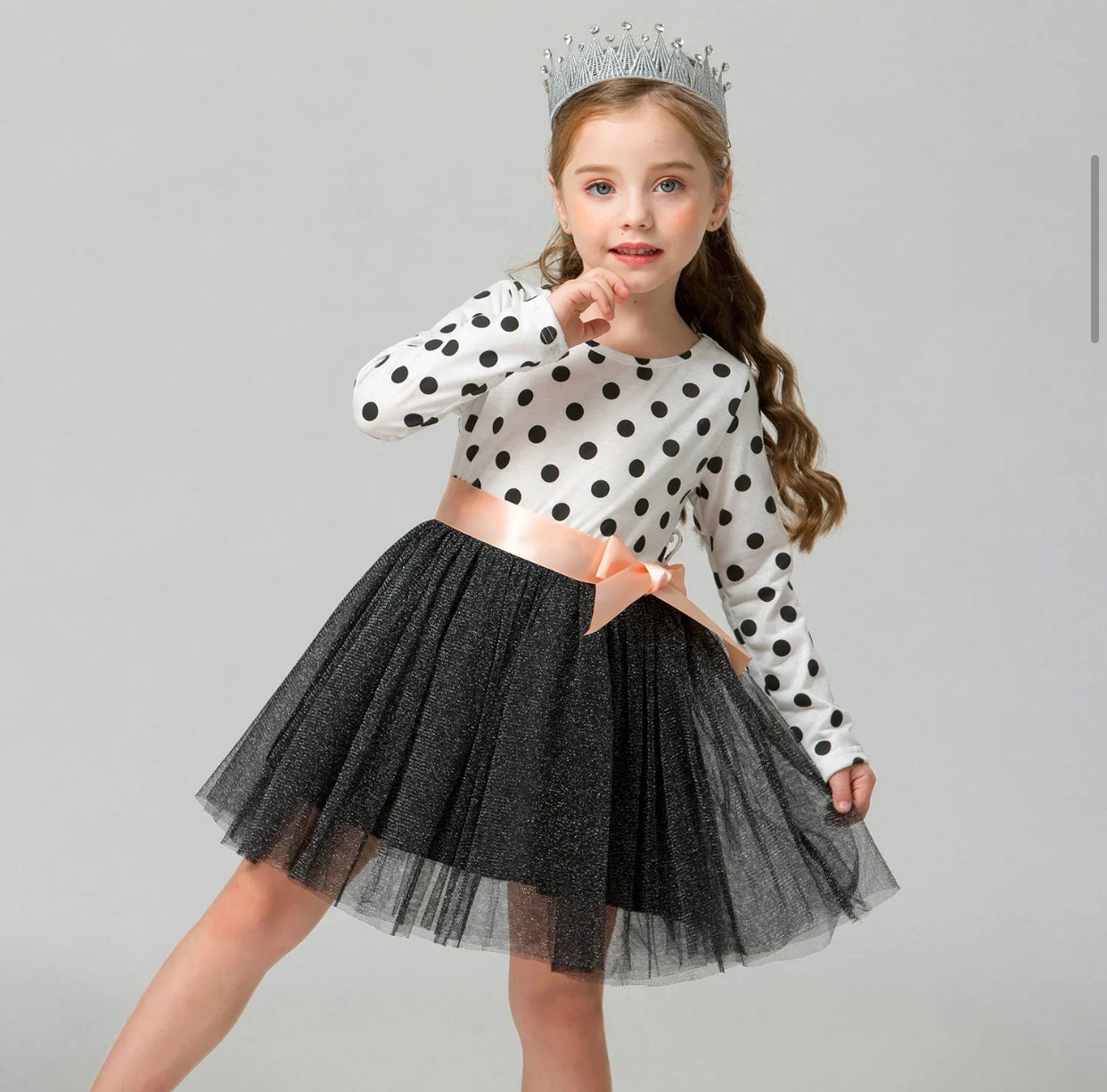 Girls Polka Dot Tulle Dress (Age 3-7YRS)