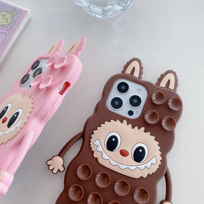 Labubu The Monsters – Phone Cover | Compatible with iPhone 13, 14, 15, 16 Max & Pro | Suction Cup Stress-Relief Design