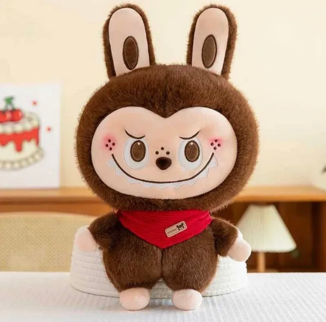 Labubu Plush: 85cm Big Size Stuffed Toy Kaii Anime Soft Doll Brown