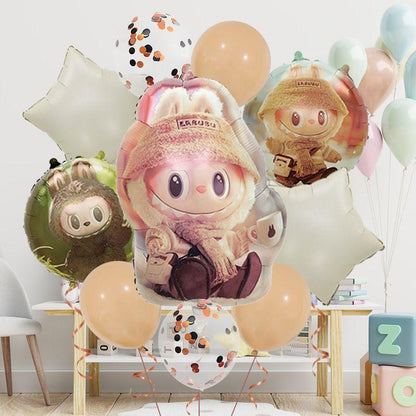 Labubu Aluminum Film Balloon Set â€“ Cartoon Birthday Party Decoration