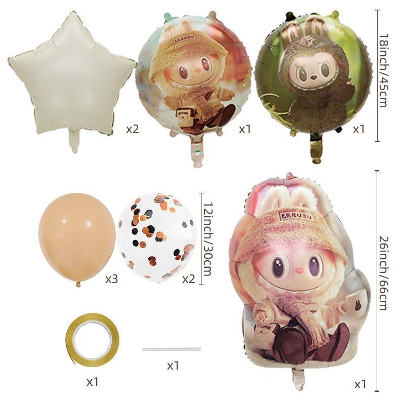 Labubu Aluminum Film Balloon Set â€“ Cartoon Birthday Party Decoration