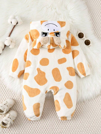 Baby/Toddler Giraffe Halloween Costume Hooded Romper â€“ Warm Fleece Jumpsuit Costume (Age Newborn-3 YRS)