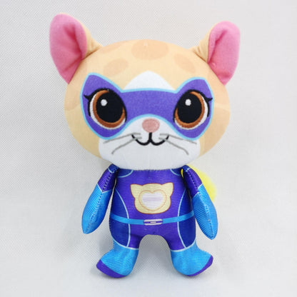 SuperKitties Plush Cat Team â€“ 18cm | Soft Hero Cat Plush Dolls Purple