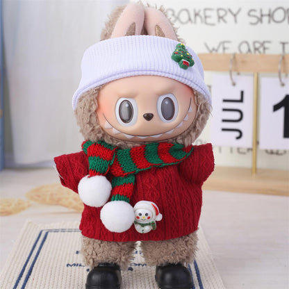 Labubu Accessories Clothes Suitable For V1 V2 V3 Labubu Christmas Deer Set Labubu Red Clothing Christmas Fashion Gift Red P