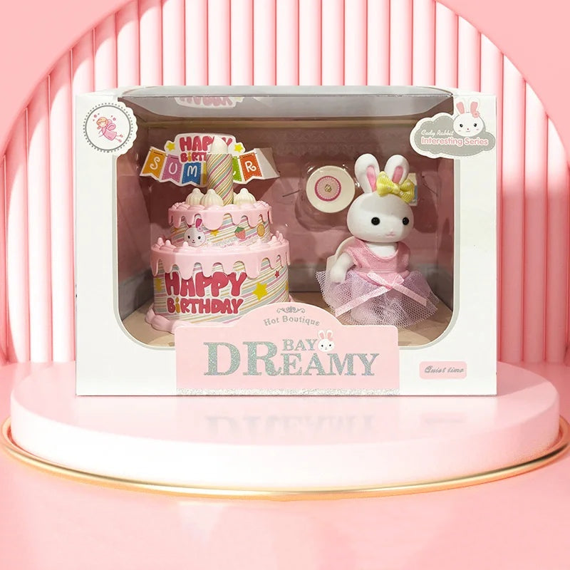 Little Rabbit Dresser Scene Playset – Simulation Modelling Toy Multi Birthday Cake