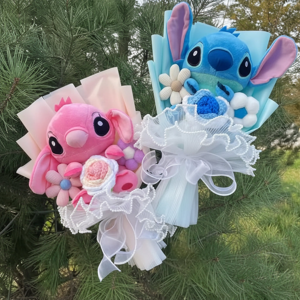 Plush Stitch Flower Bouquet | Cute Plush Gift Bouquet • Valentines Gift (35cm)