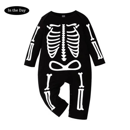 Baby Glow In The Dark Halloween Skeleton Costume (Age Newborn - 18N)