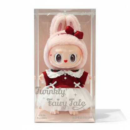 Labubu The Monsters Mokoko Twinkly Fairy Tale Vinyl Plush Doll Pendant – 17cm Red 1 Pack