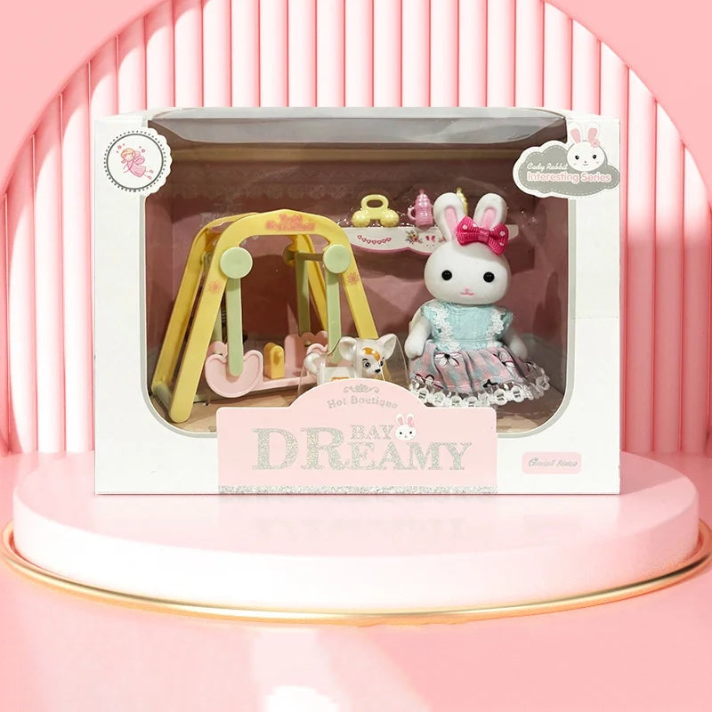 Little Rabbit Dresser Scene Playset – Simulation Modelling Toy Multi Rocking bed