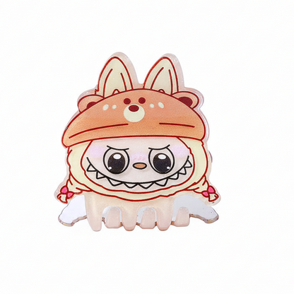 Labubu Acrylic Hair Claw Clip | Cute Cartoon Claw Clamp Beige