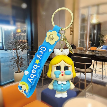 POP MART Crybaby Plush Keychain â€“ 6.5cm Soft Character Clip Multicolor E