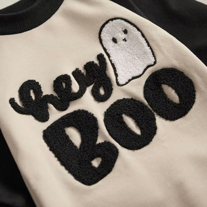 Baby Boys “Hey Boo” Halloween Romper (Age Newborn - 18M)