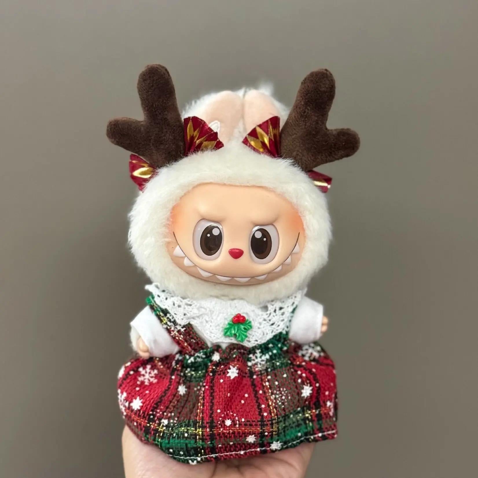 Labubu Accessories Clothes Suitable For V1 V2 V3 Labubu Christmas Deer Set Labubu Red Clothing Christmas Fashion Gift
