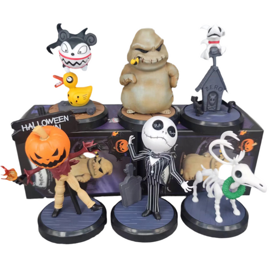Disney The Nightmare Before Christmas Collectible Figurines – 6 Pack | Jack, Sally, Oogie & More