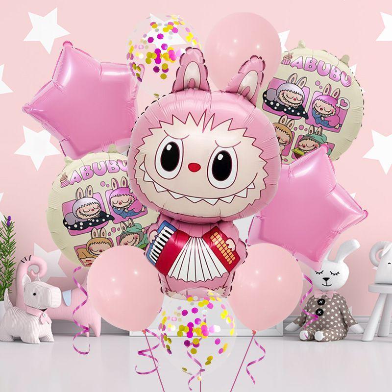 Labubu Aluminum Film Balloon Set â€“ Cartoon Birthday Party Decoration