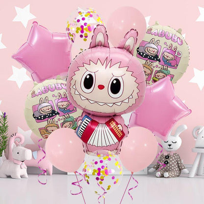 Labubu Aluminum Film Balloon Set â€“ Cartoon Birthday Party Decoration