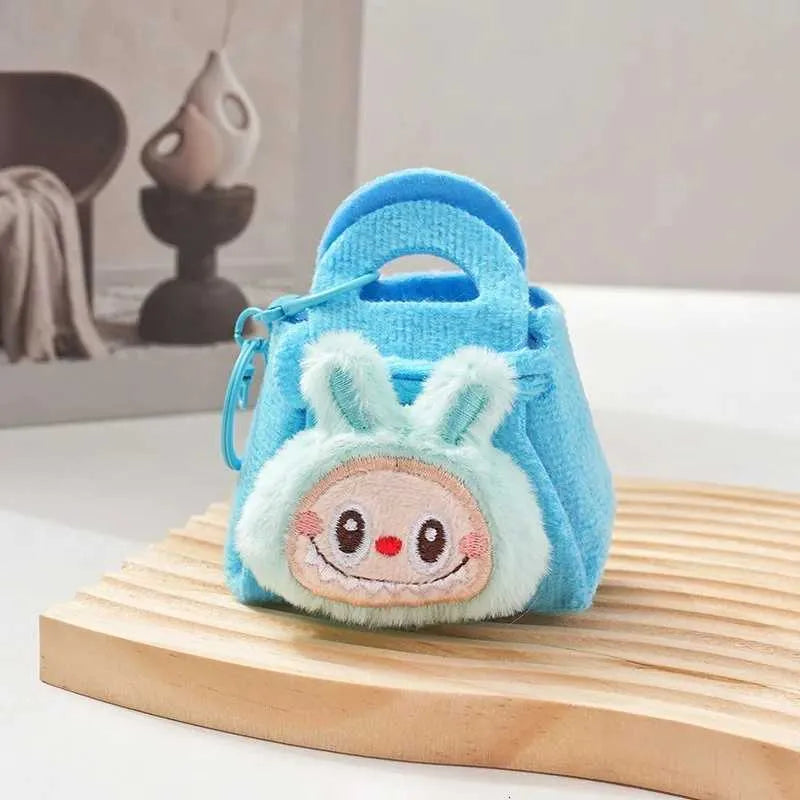 Labubu The Monsters – Keychain Coin Purse | Plush Storage Bag & Backpack Hanging Decoration Blue