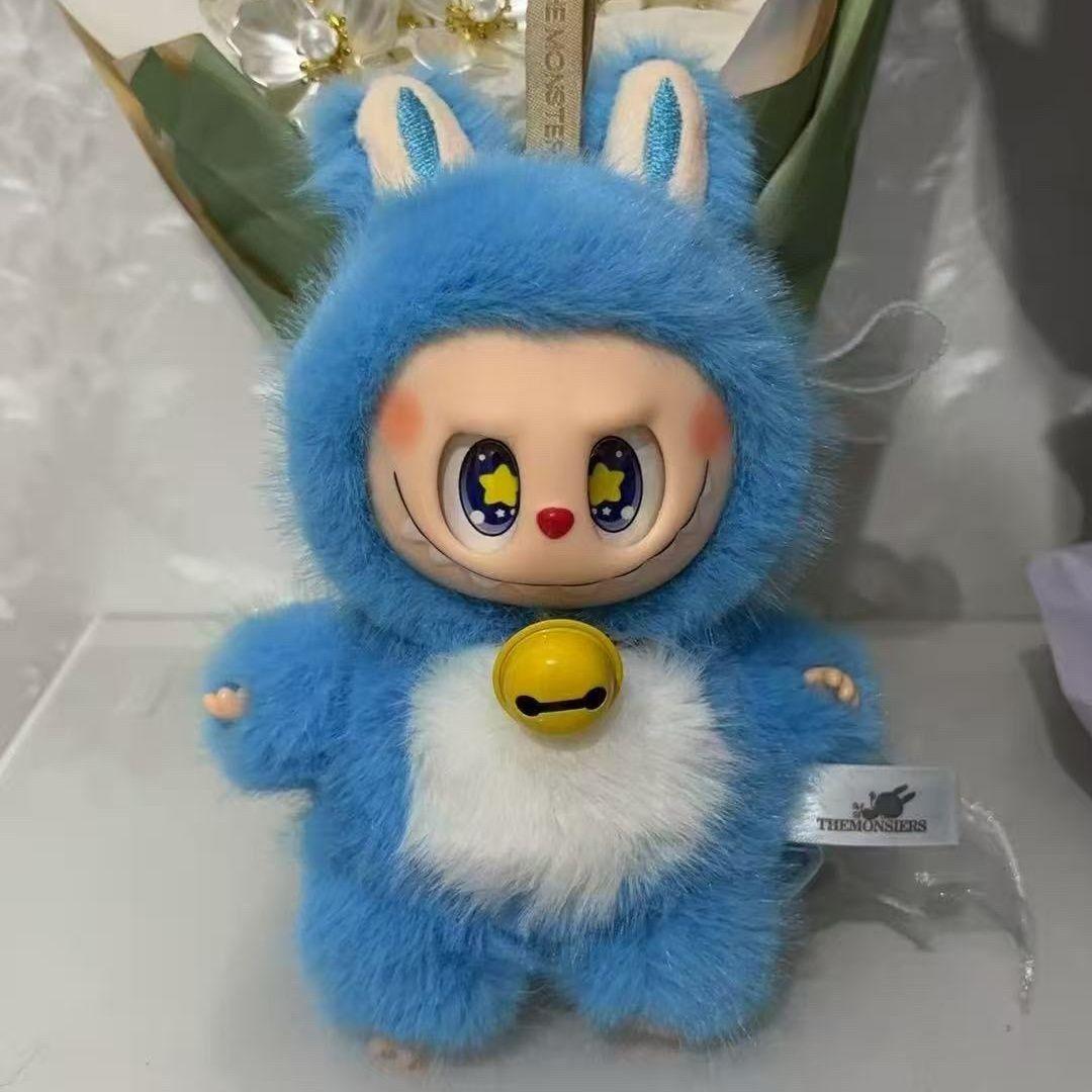 Labubu Christmas Plush Pendant â€“ Elk Doll Keychain | Cute Character Bag Charm & Holiday Gift Blue