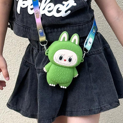 Labubu Macaron Mini Messenger Bag â€“ Soft Silicone Coin Purse