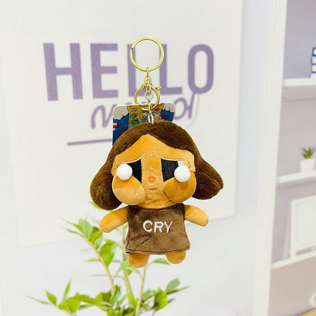 POP MART Crybaby Plush Keychain â€“ 13cm Soft Character Accessory Brown