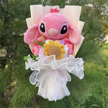 Plush Stitch Flower Bouquet | Cute Plush Gift Bouquet • Valentines Gift (35cm) Multicolor E
