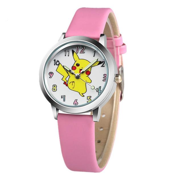 Children’s Pikachu Pokemon Leather Watch | Cartoon Pokémon Kids Clock