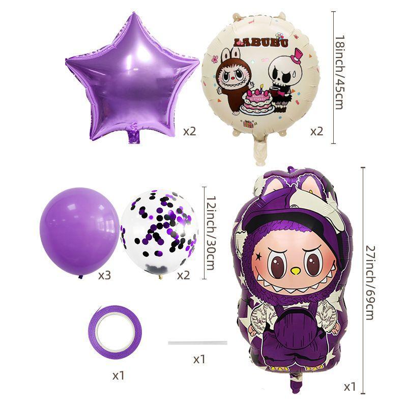Labubu Aluminum Film Balloon Set â€“ Cartoon Birthday Party Decoration