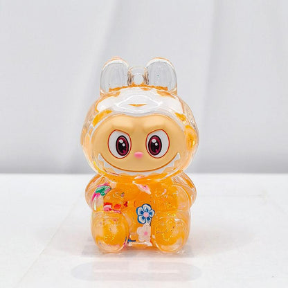 Labubu Acrylic Quicksand Keychain â€“ Glow Bubble Bead Pendant