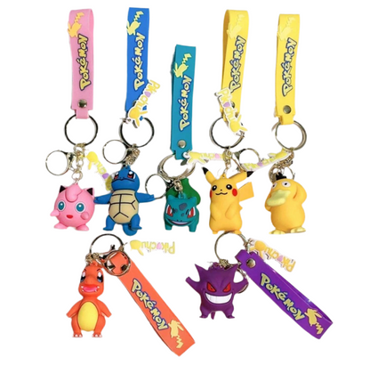 Pokémon Keychain Featuring Pikachu and Bulbasaur Figures Multicolor 6 Pack