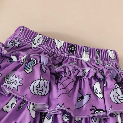 Baby Girls 1st Halloween Bodysuit Ruffle Shorts & Legwarmers Outfit (Age Newborn - 18M)