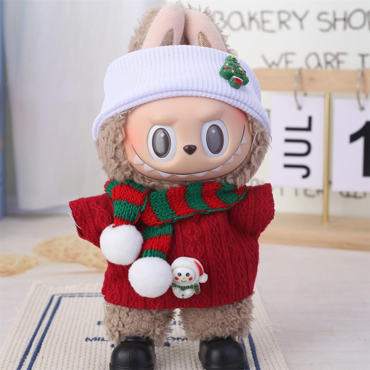 Labubu Accessories Clothes Suitable For V1 V2 V3 Labubu Christmas Deer Set Labubu Red Clothing Christmas Fashion Gift