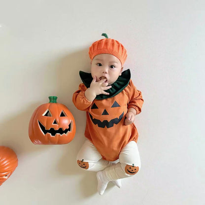 Baby Orange Pumpkin Romper & Tights (Age Newborn - 24M)