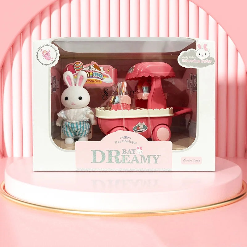 Little Rabbit Dresser Scene Playset – Simulation Modelling Toy Multi Wheelbarrow