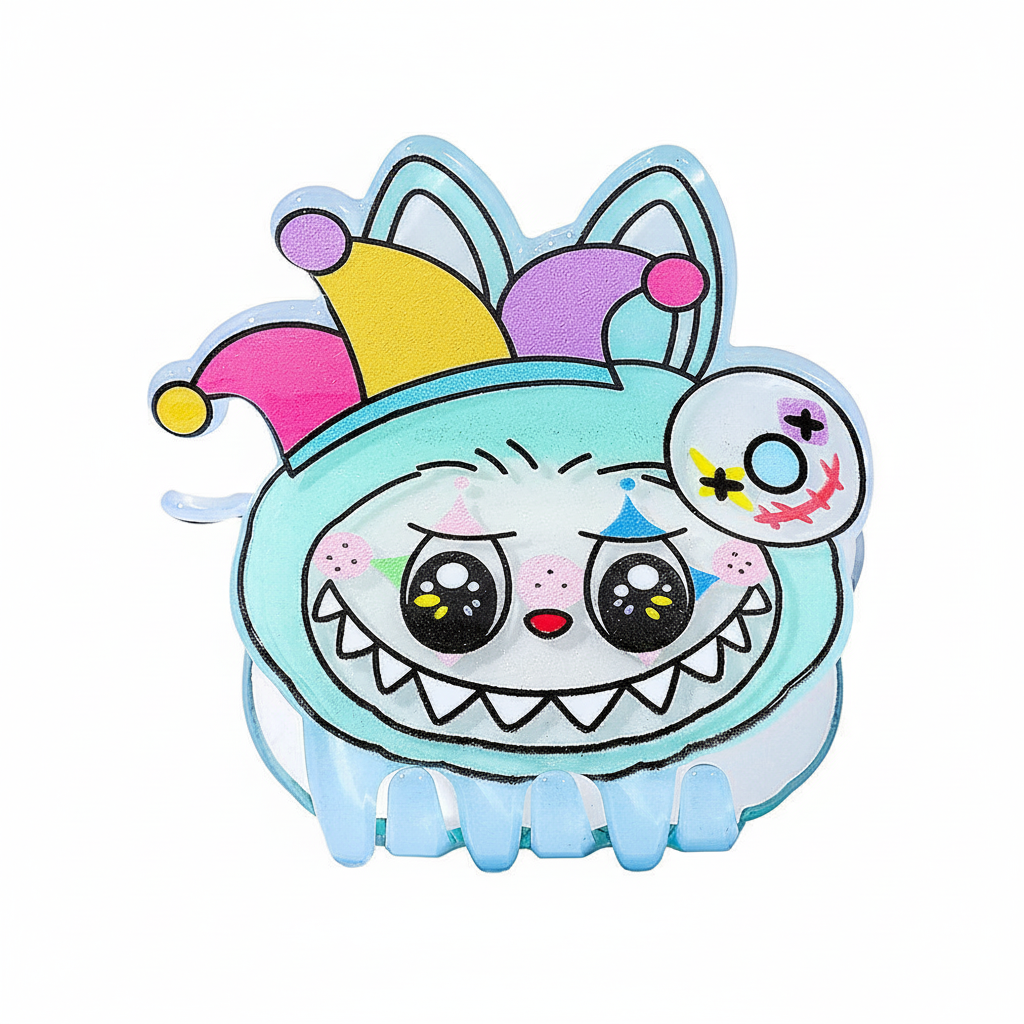 Labubu Acrylic Hair Claw Clip | Cute Cartoon Claw Clamp Turquoise